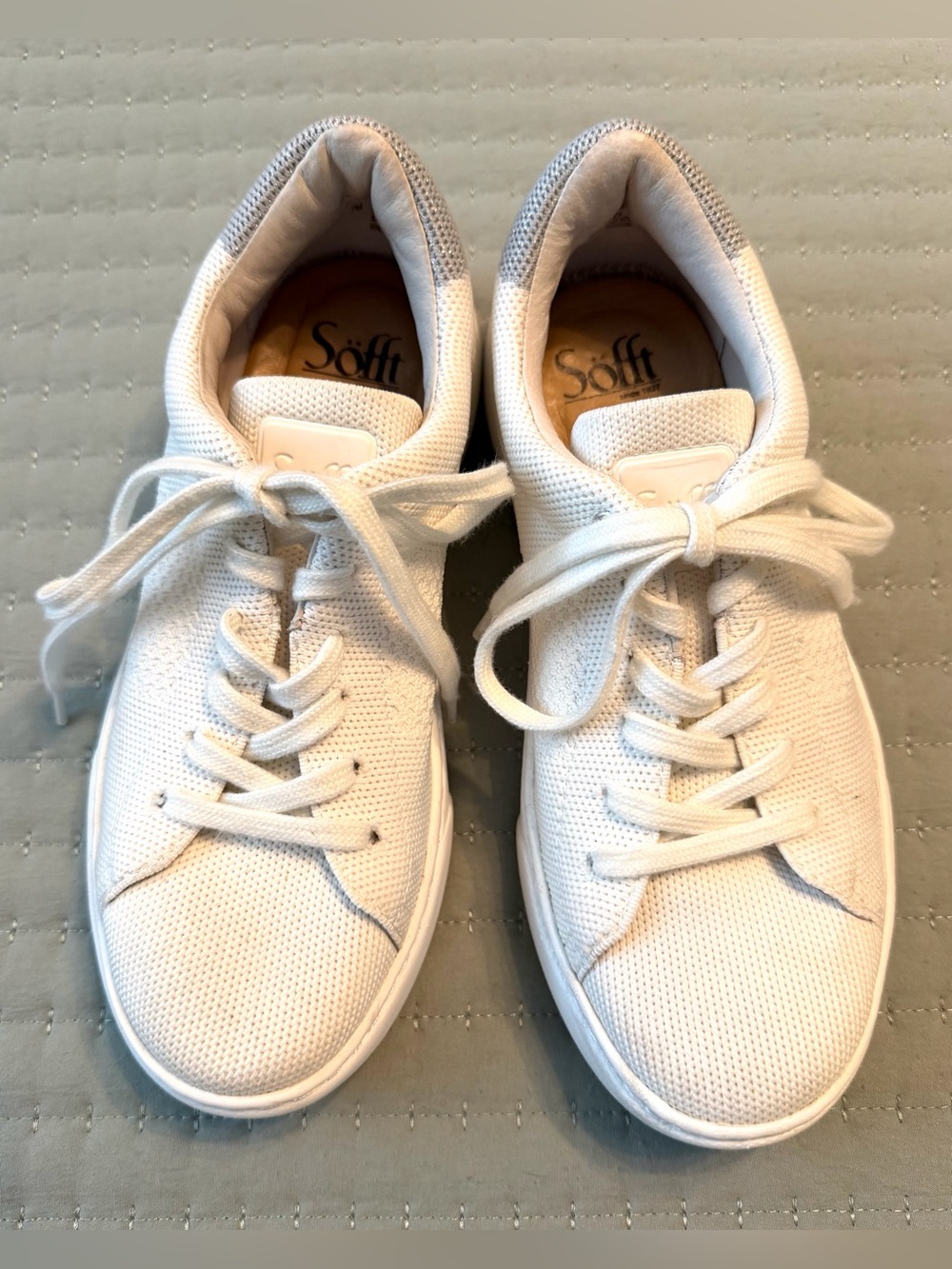 Söfft White Mesh Lace-Up Sneakers